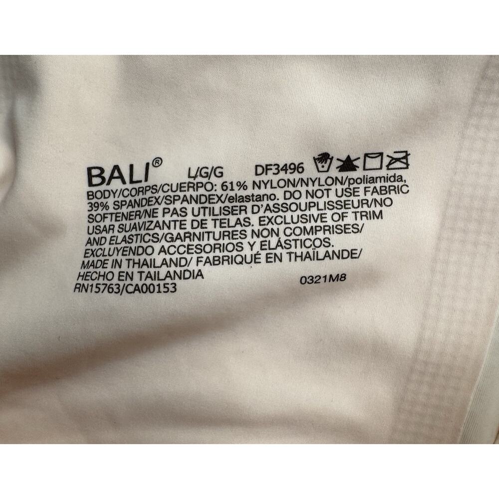 Bali Bra Large Beige Cream Dots Back Hook Removable Pads Adjustable Straps - Picture 3 of 5